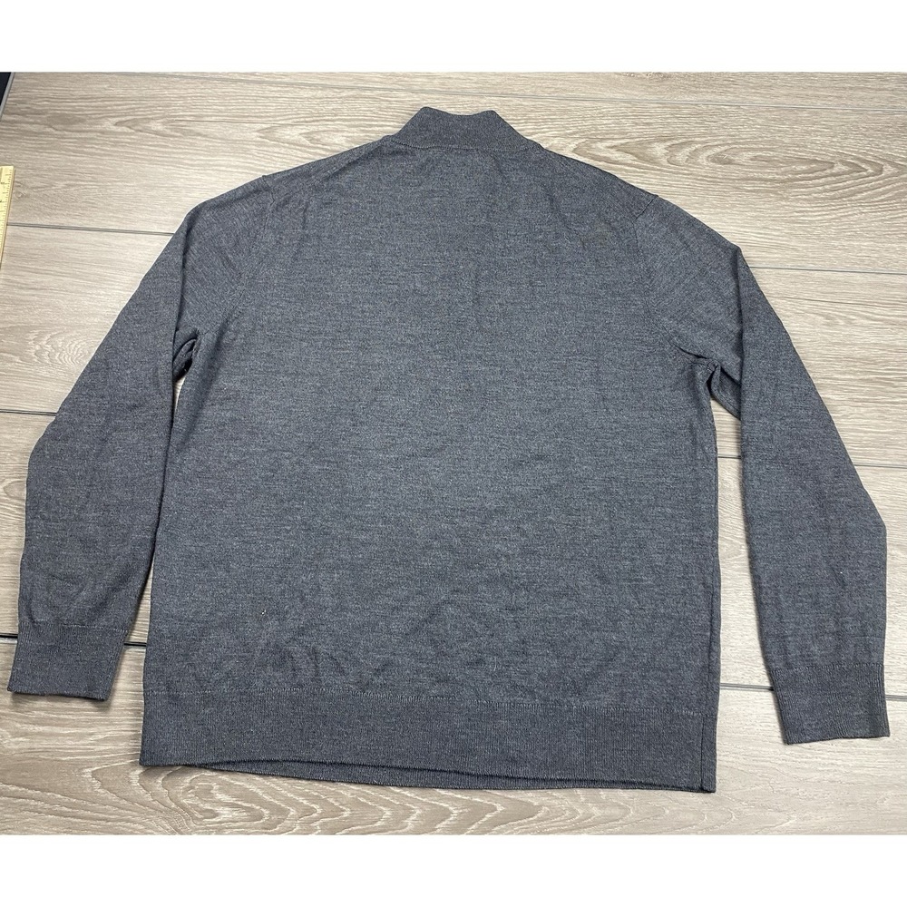UNTUCKit Mens 1/4 Zip Merino Wool Pullover Casual Knit Sweater‎ Grey XL - Picture 4 of 7